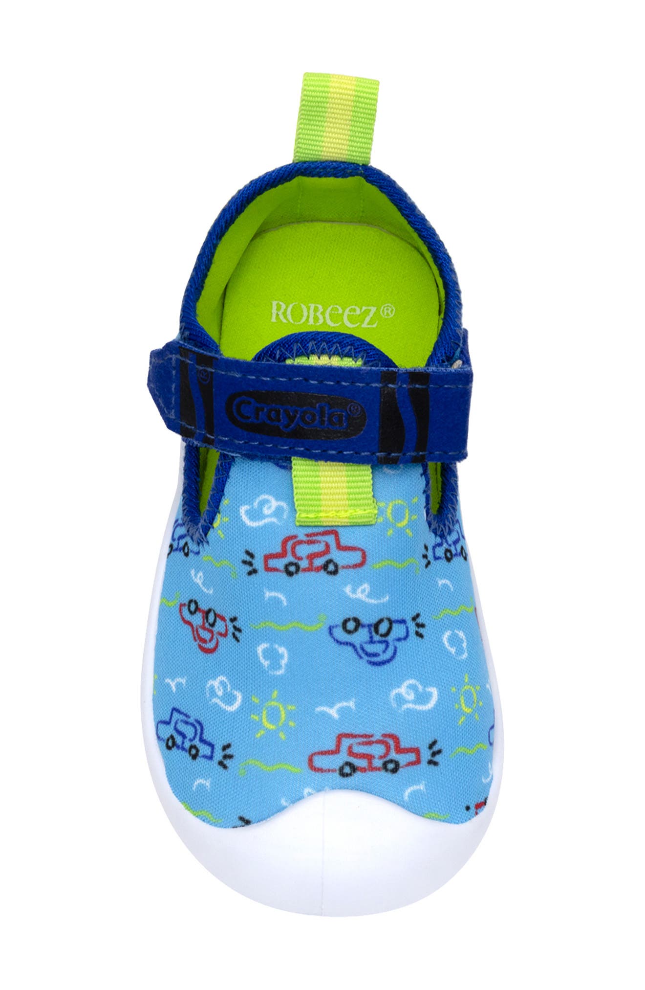 Robeez<sup>®</sup> Kids' Car Doodles Sandal, Alternate, color, Medium Blue