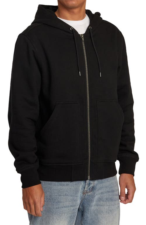 RVCA Chainmail Zip Fleece Hoodie in Ink 