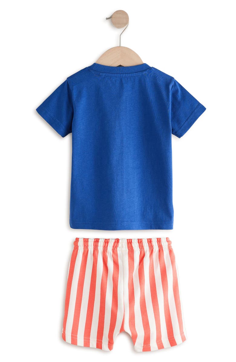 NEXT Kids' Seaside Appliqué Graphic T-Shirt & Stripe Shorts Set, Alternate, color,