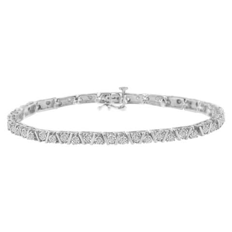 Silver 1.0 cttw Miracle-Set Diamond Tennis Bracelet
