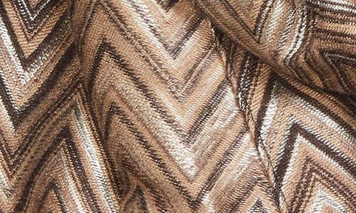 Missoni Zigzag Fringe Scarf In Brown