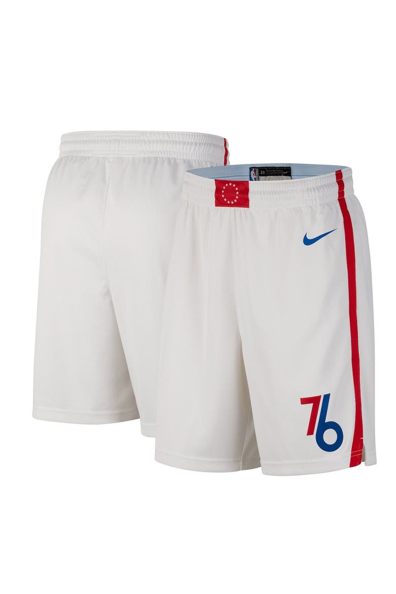 Men's Nike White Philadelphia 76ers 2022/23 City Edition Swingman Shorts, Main, color, White