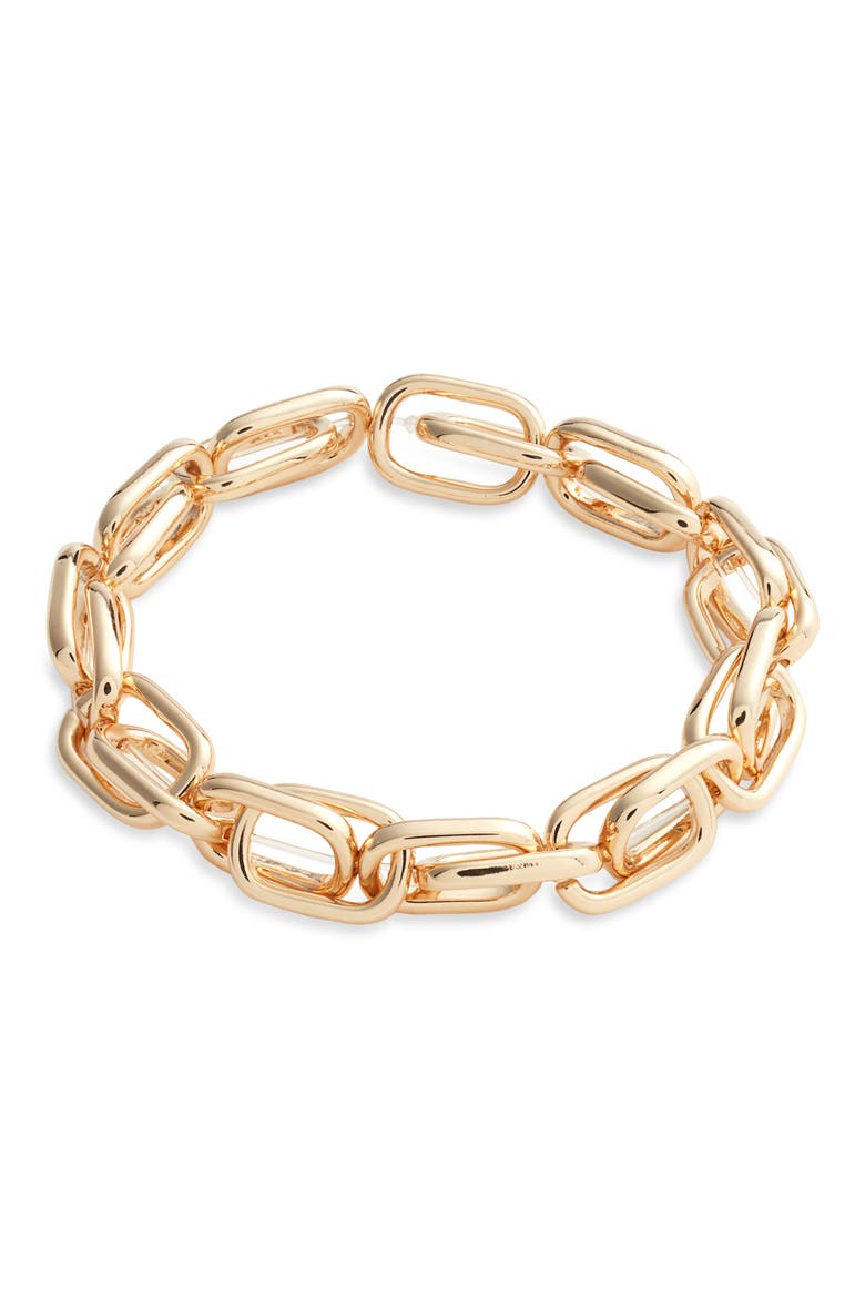 Large Link Stretch Bracelet, Main, color, GOLD