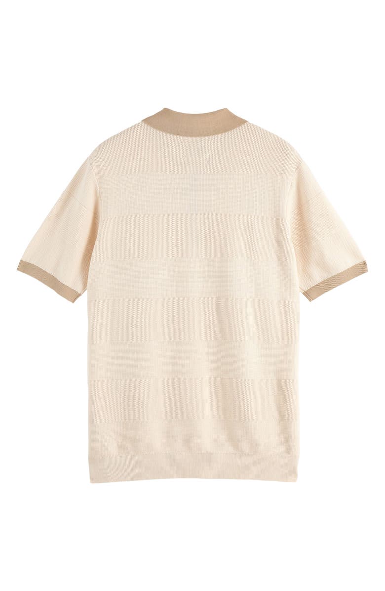 Scotch & Soda Texture Cotton Polo, Alternate, color, Eggnog
