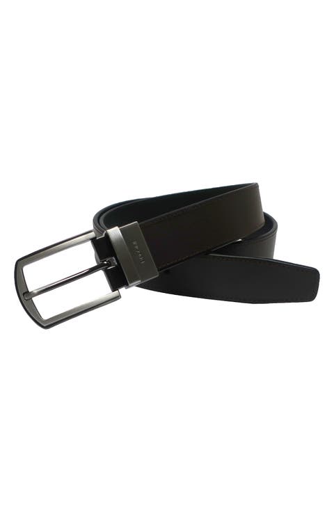 Reversible Stitched Leather Belt