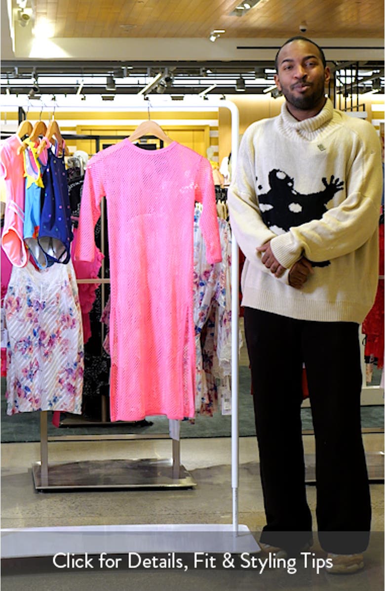 Kids' Mesh Long Sleeve Cover-Up Maxi Dress, sales video thumbnail