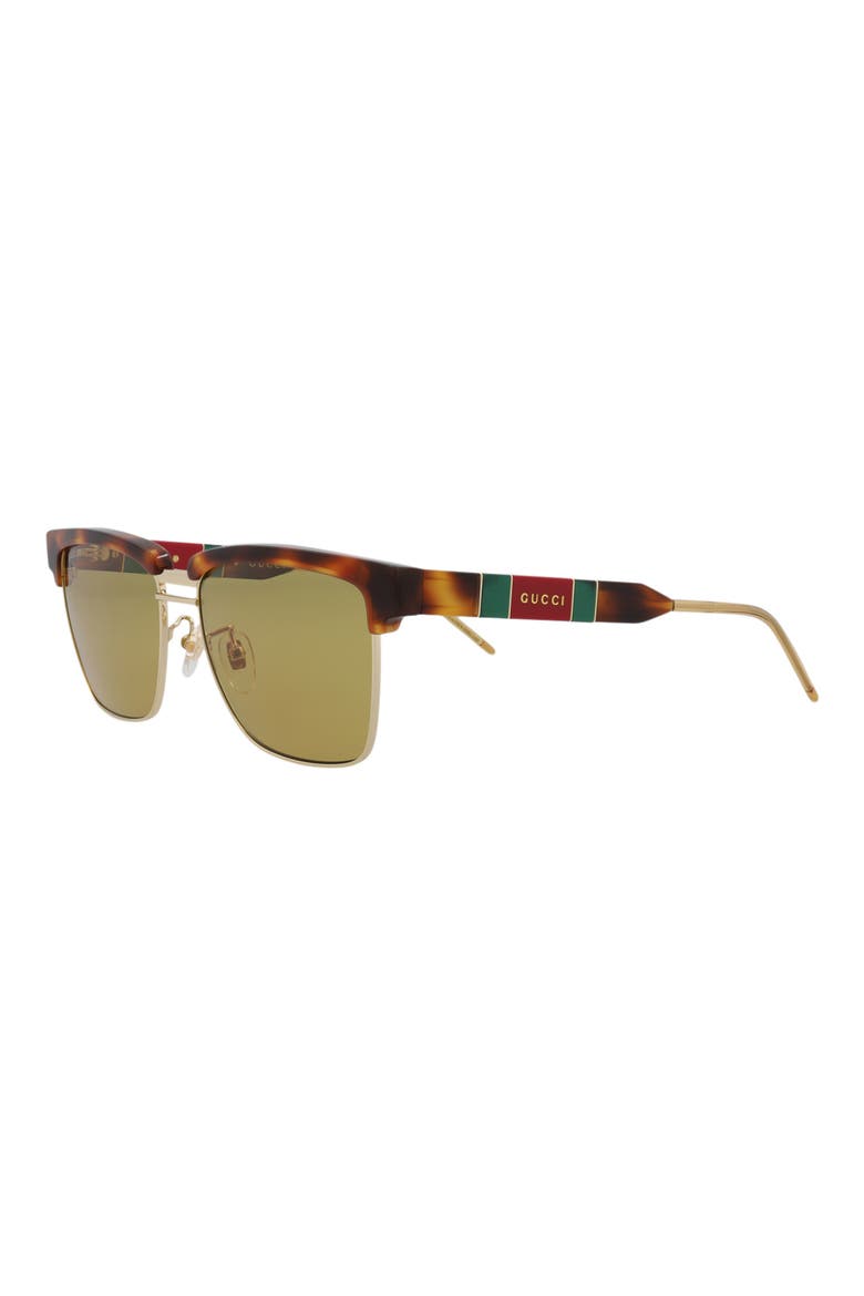 56mm Novelty Square Sunglasses, Alternate, color, HAVANA HAVANA BROWN