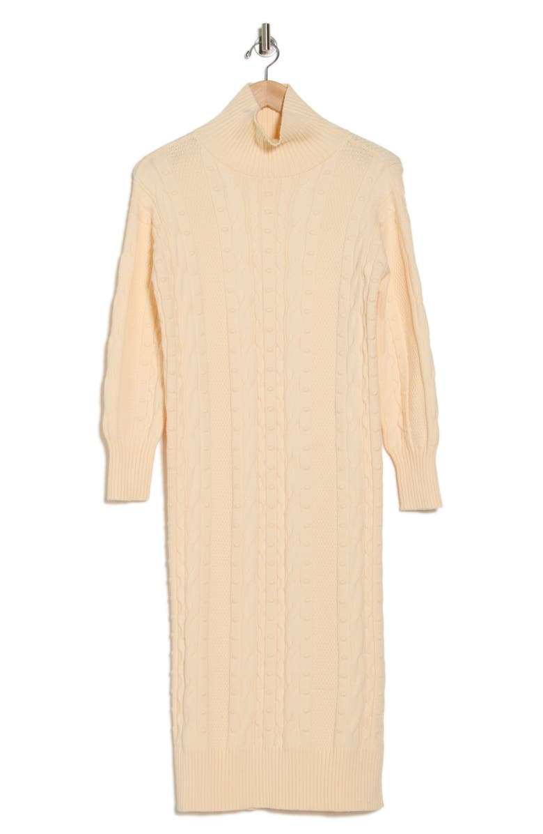 AREA STARS Layla Cable Knit Sweater Dress, Alternate, color, Cream