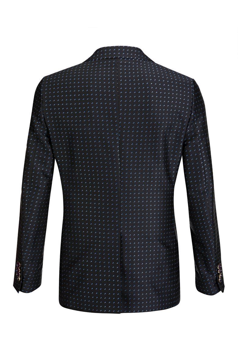 Silk Blend Jacquard Contrast Lapel Dinner Jacket Men, Alternate, color, black