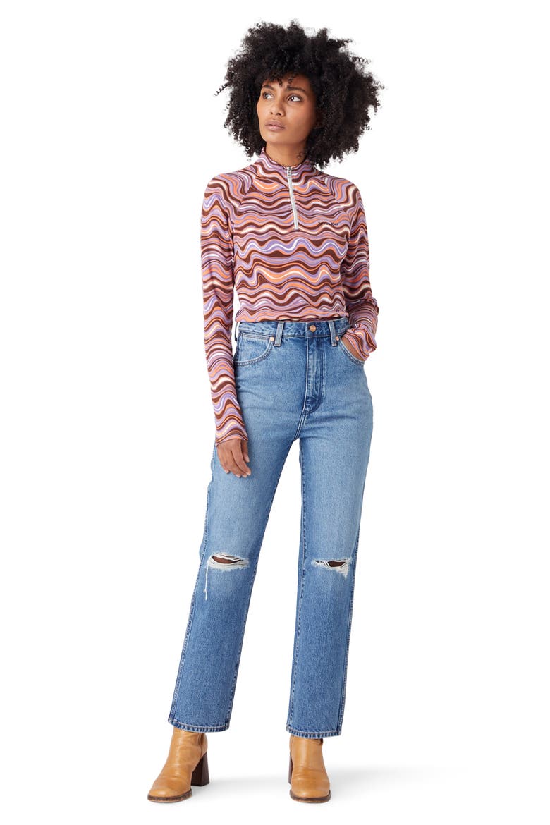 Wild West 603 Ripped High Waist Ankle Straight Leg Jeans, Alternate, color, PATTY