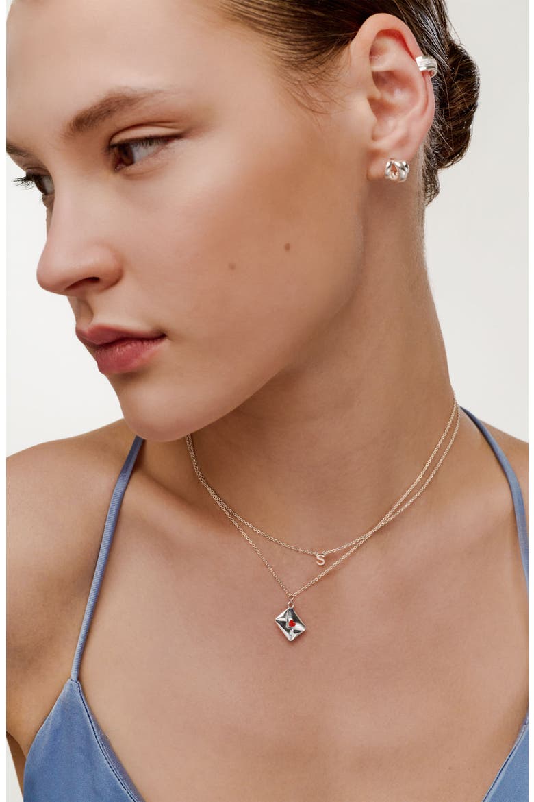 Sealed with a Kiss Necklace, Alternate, color, Sterling Silver