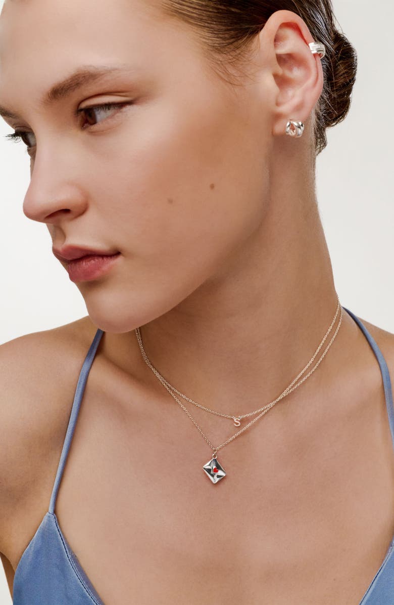 Oak & Luna Sealed with a Kiss Necklace, Alternate, color, Sterling Silver