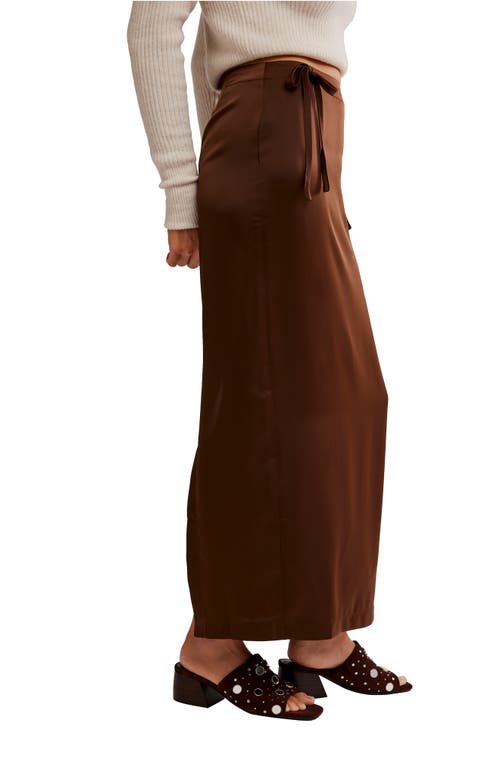 Free People Rosetto Column Maxi Skirt In Brown