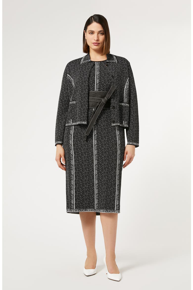 Tantalo Long Sleeve Knit Dress, Alternate, color, BLACK WHITE