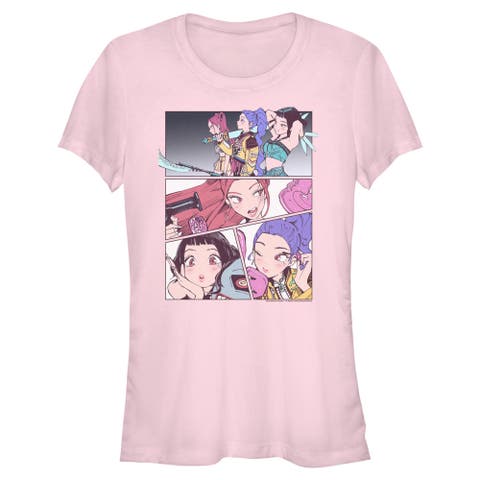 Junior's Huntrix Manhwa Panels Short Sleeve Graphic T-Shirt