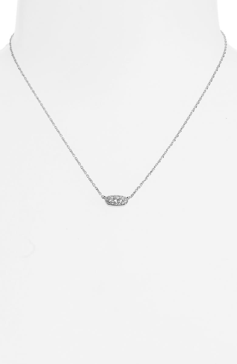 Kendra Scott Grayson Crystal Pendant Necklace, Alternate, color, Rhodium