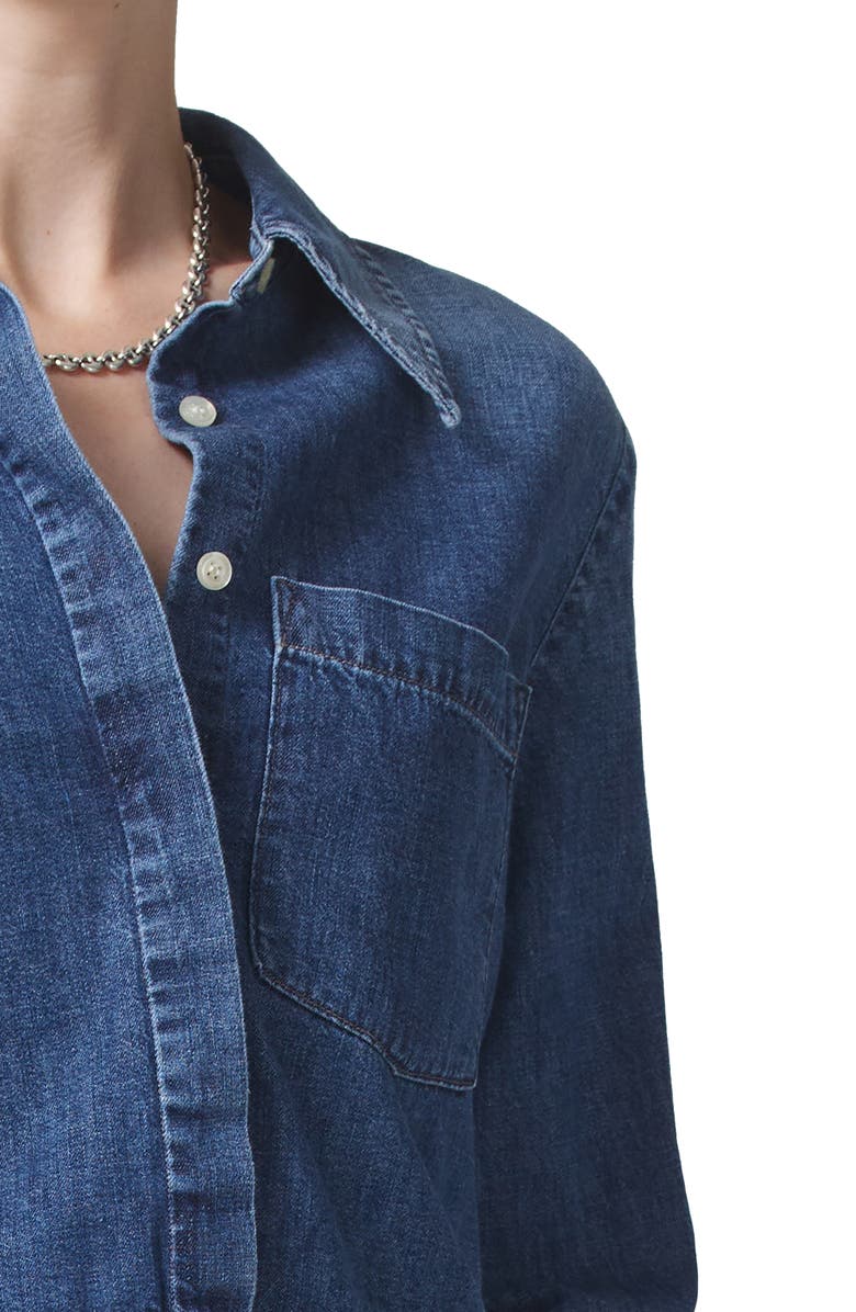 Citizens of Humanity Bea Crop Denim Button-Up Shirt, Alternate, color,