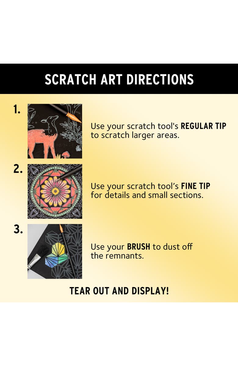 Brea Reese Scratch Art Paper Pad, Alternate, color, Multicolored