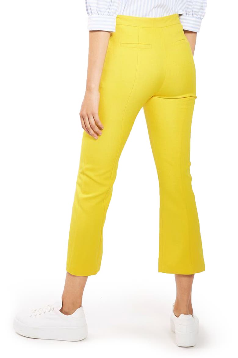 Crop Kick Flare Trousers, Alternate, color, YELLOW