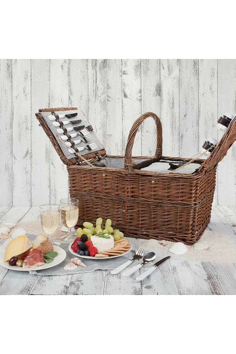 Cape Cod Wicker Picnic Basket Set, Alternate, color, Brown
