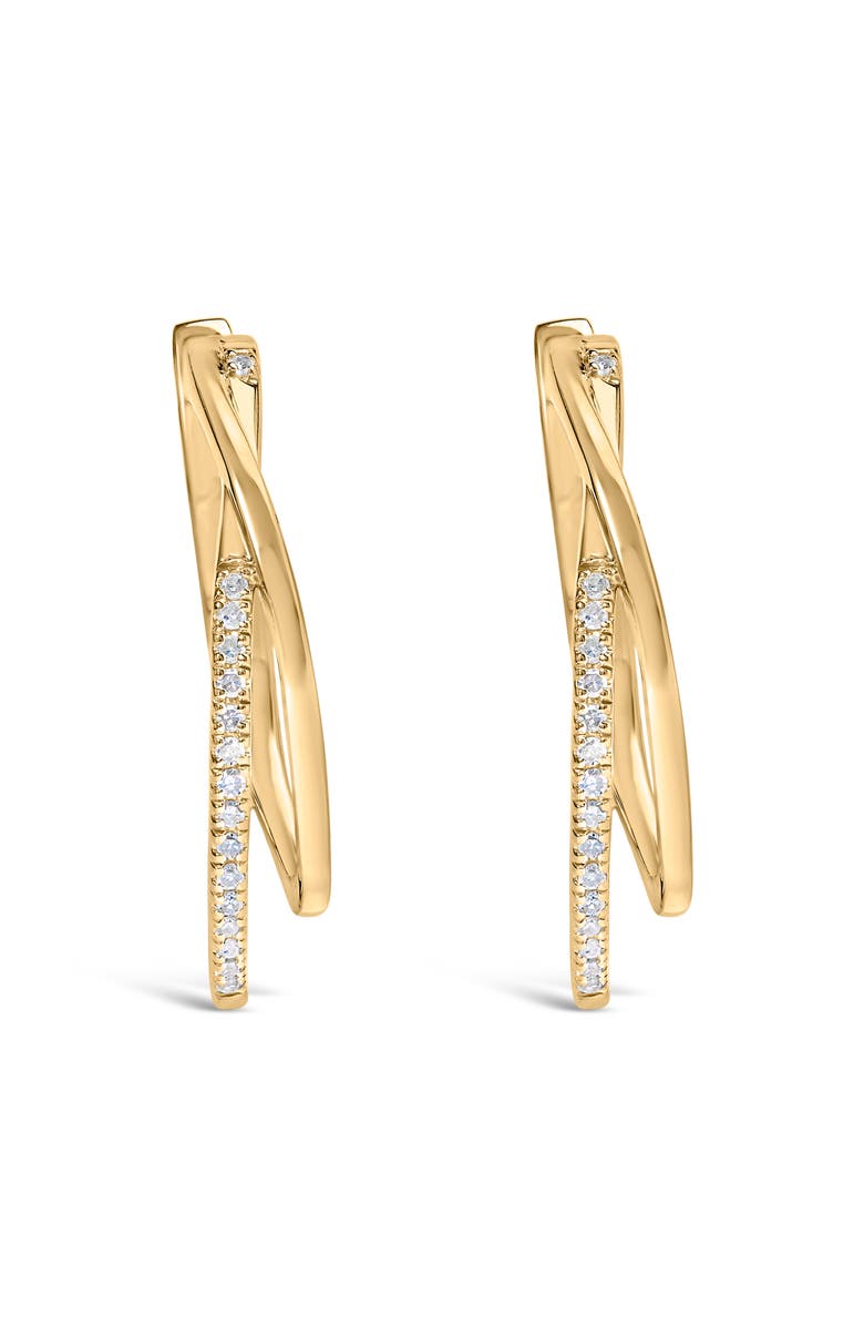 Haus of Brilliance 14K Yellow Gold Plated Silver 1/10 Cttw Diamond Wrapped Hoop Earrings, Alternate, color, Yellow