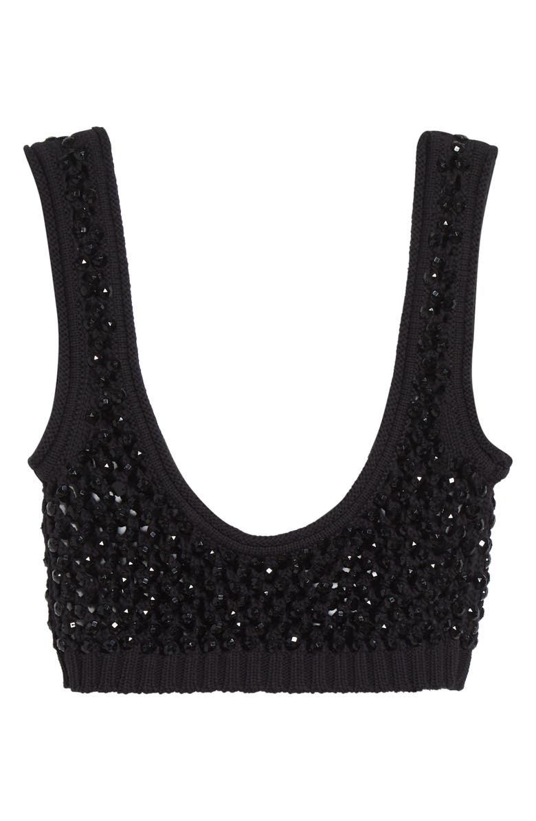 Diotima Lady Beaded Mesh Stitch Bralette, Alternate, color, Black