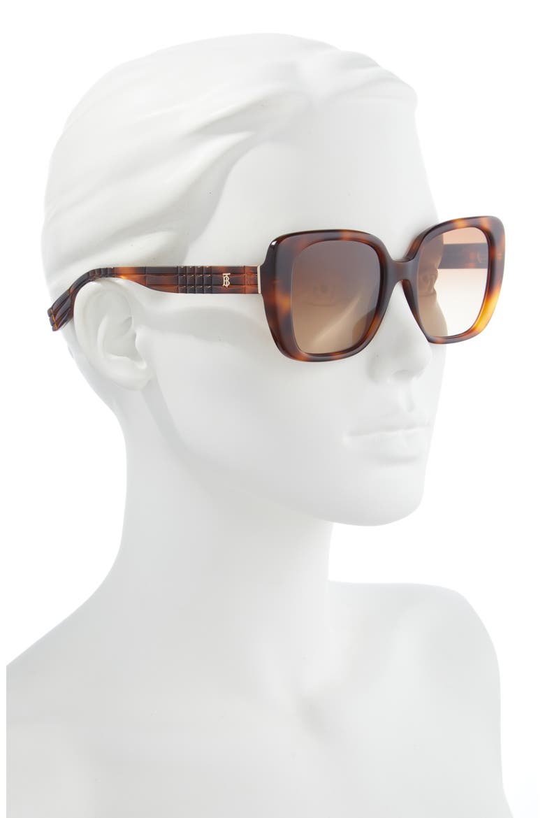 52mm Gradient Square Sunglasses, Alternate, color, LIGHT HAVANA