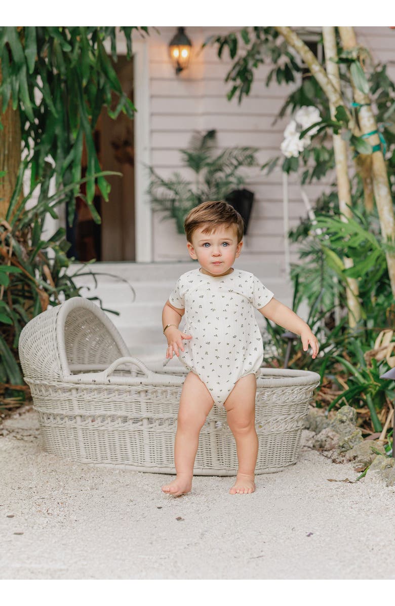 Ely's & Co. Floral Pointelle Collection - Romper, Alternate, color, Ivory/Blue