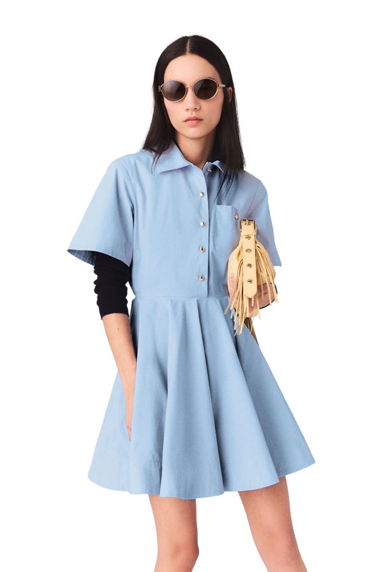 Flared shirt dress, Alternate, color, Blue sky