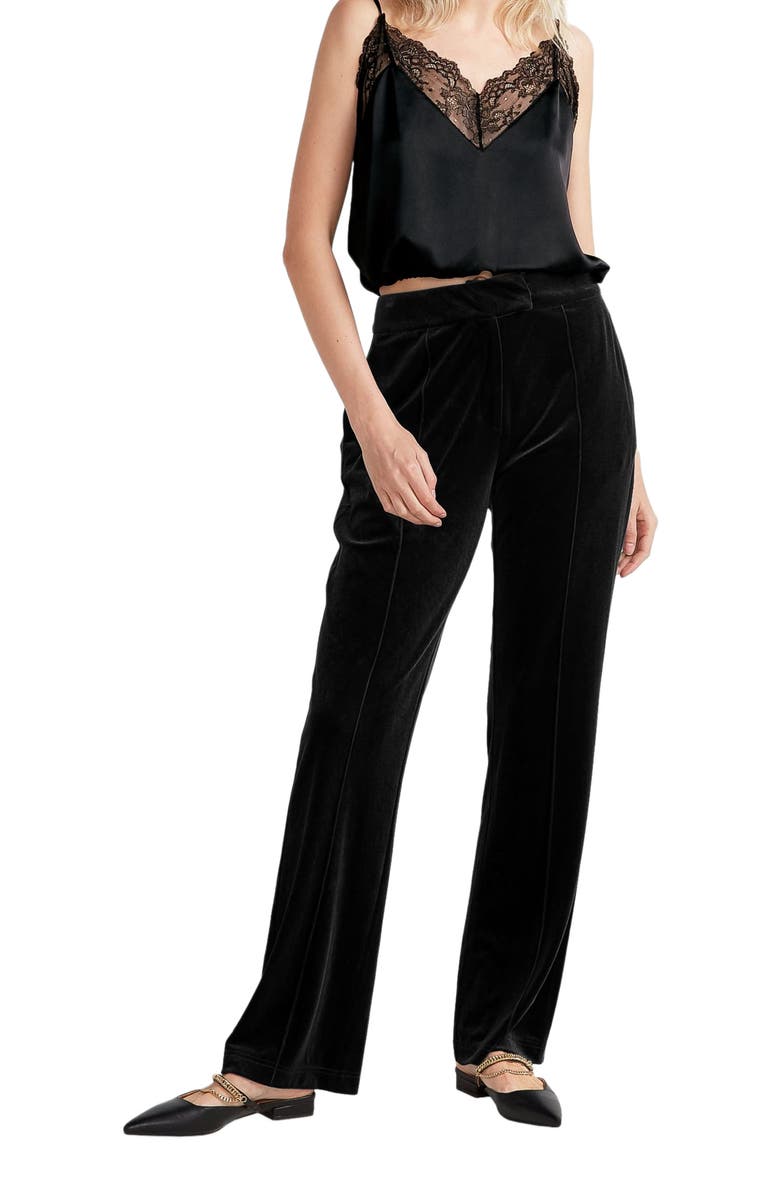 Belle & Bloom Reverie Velvet Pant, Alternate, color, Black