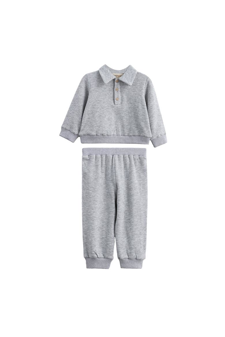 Jacob Long Sleeve Solid Collared Sweatshirt and Jogger Set, Main, color, Grey