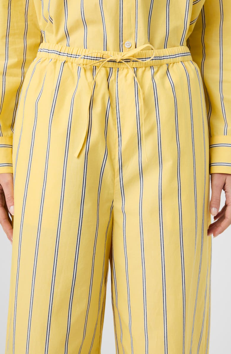 French Connection Rhodes Pop Nico Stripe Cotton Drawstring Pants, Alternate, color, Daisy Yellow Multi
