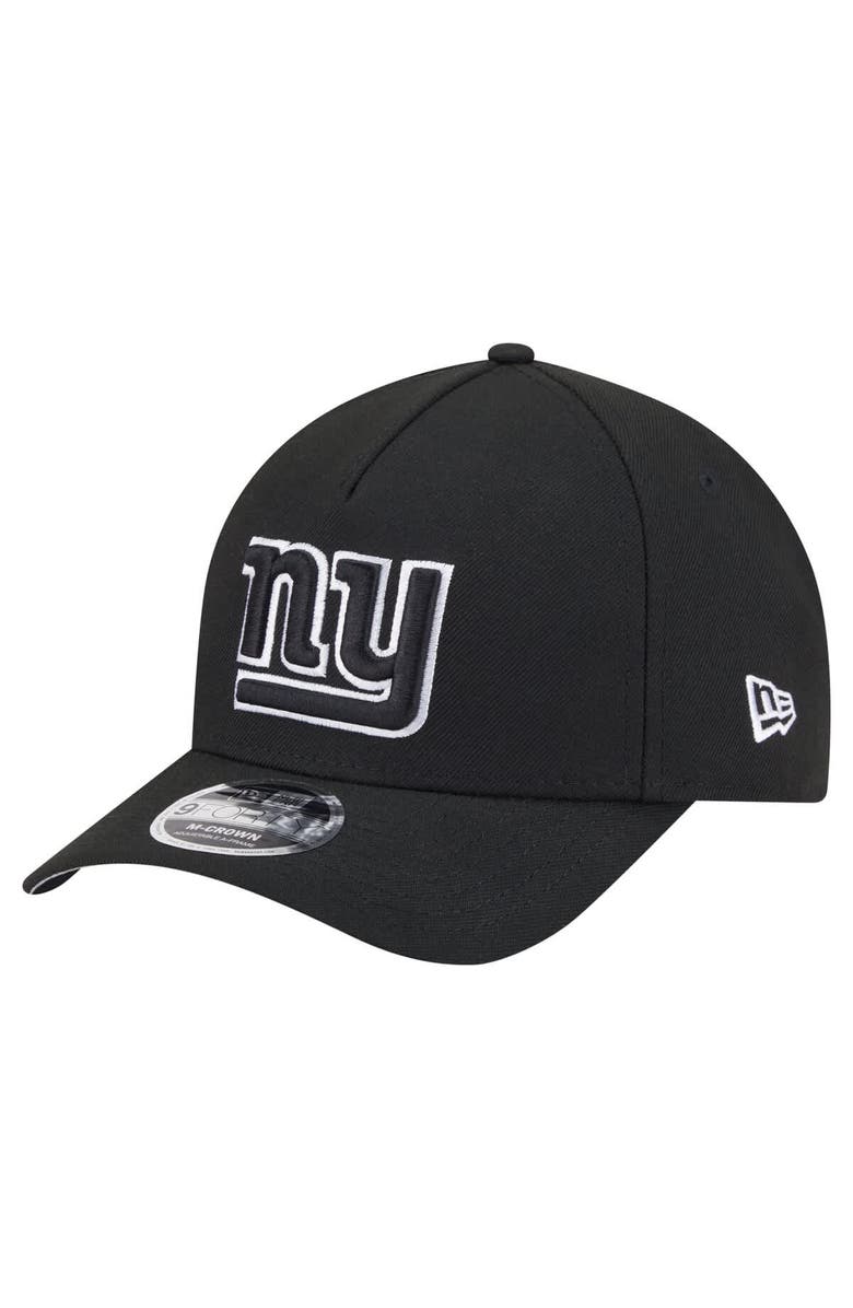 New Era Men's New Era Black New York Giants Team Collection 9FORTY M-Crown A-Frame Adjustable Hat, Main, color,