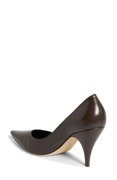 The Row Uxor Satin Pumps In Laquer Brown