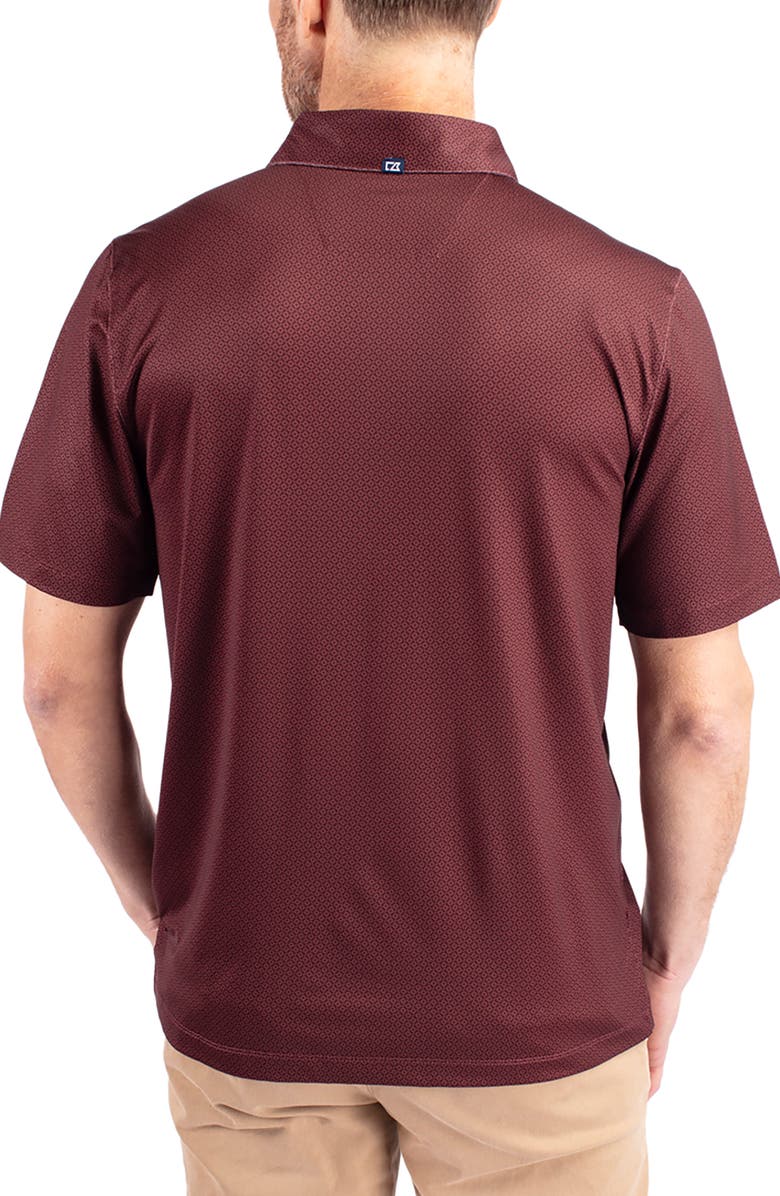 Cutter & Buck Geo Pattern Performance Recycled Polyester Blend Polo, Alternate, color, Bordeaux
