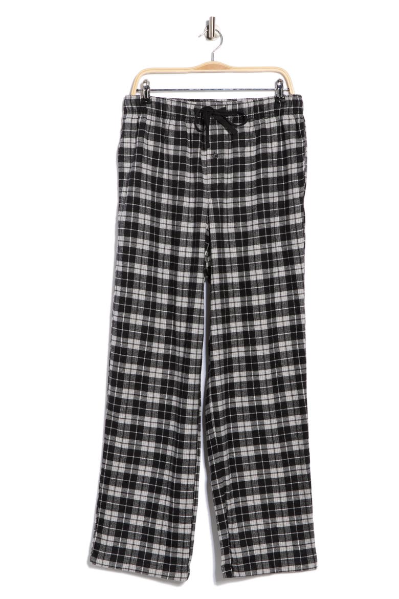 Plaid Flannel Pajama Pants, Alternate, color, BLACK DUOFOLD PLAID