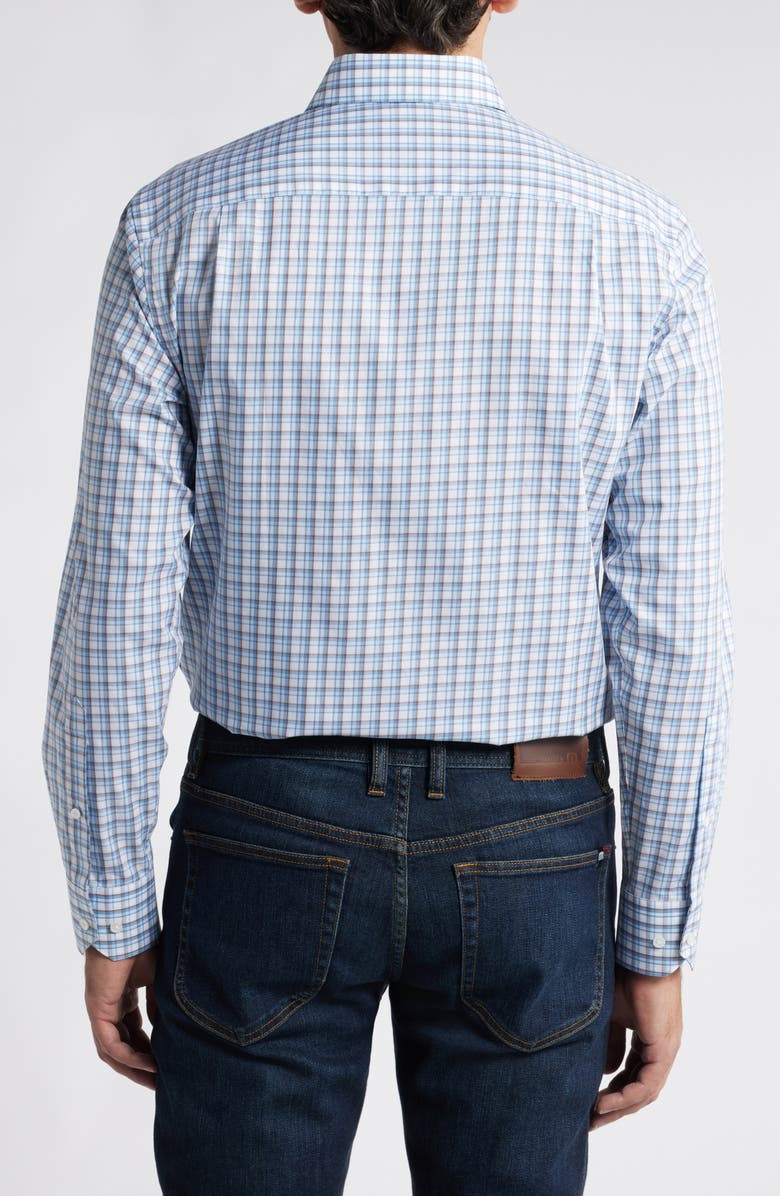 Peter Millar Crown Crafted Hogwill Check Button-Up Shirt, Alternate, color, Brook Blue