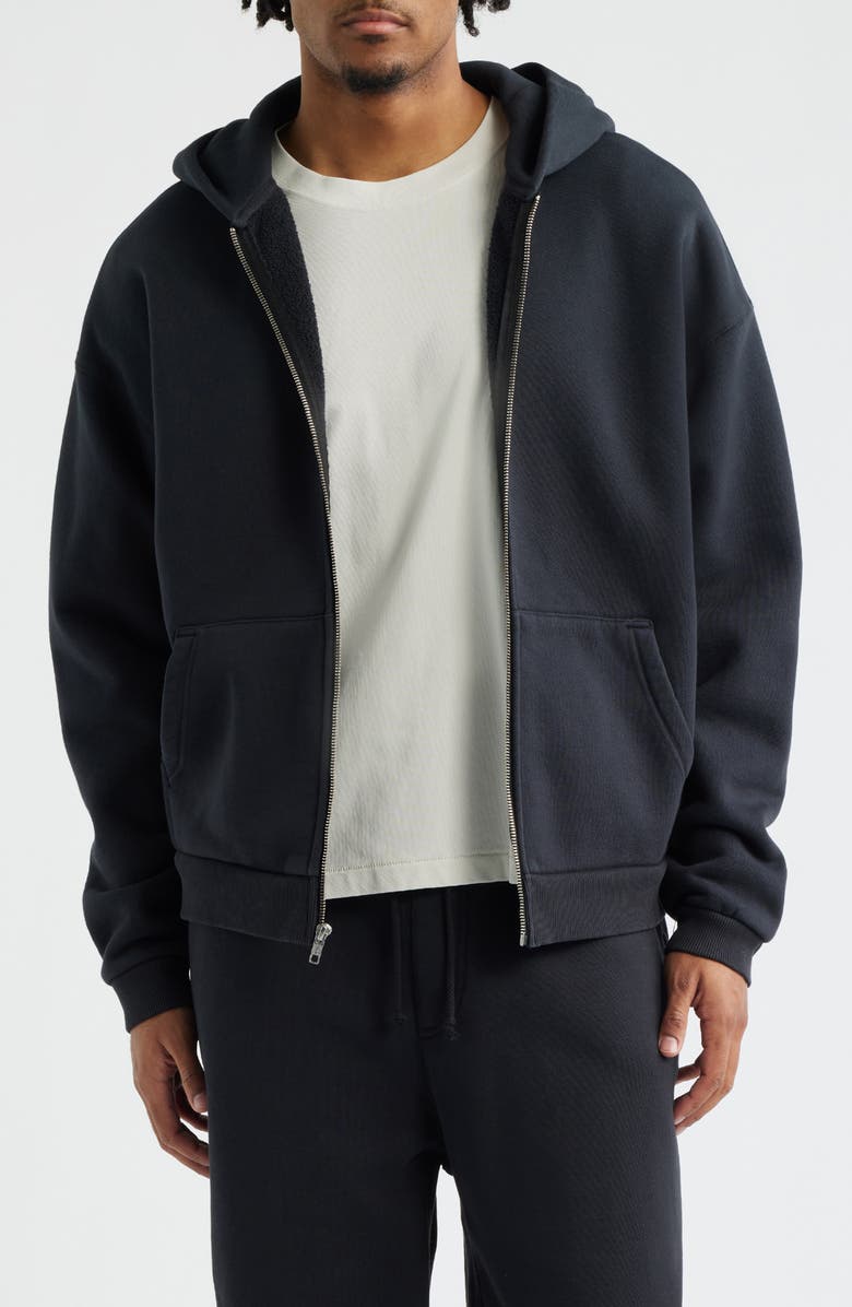 Elwood Core Oversize Terry Full Zip Hoodie, Main, color, Vintage Black