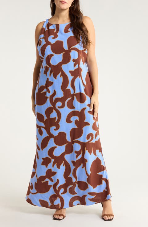 Briley Abstract Print Mizie Open Back Dress