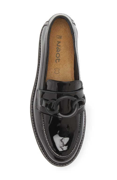 Naot Fremont Platform Loafer In Black Patent Leather