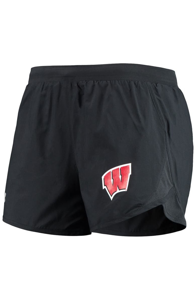 Under Armour Women's Under Armour Black Wisconsin Badgers Fly By Run 2.0 Performance Shorts, Alternate, color, 