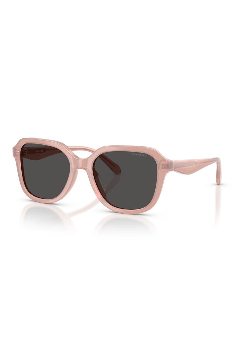 56mm Gradient Square Sunglasses, Alternate, color, MILKY DARK PINK / GREY SOLID