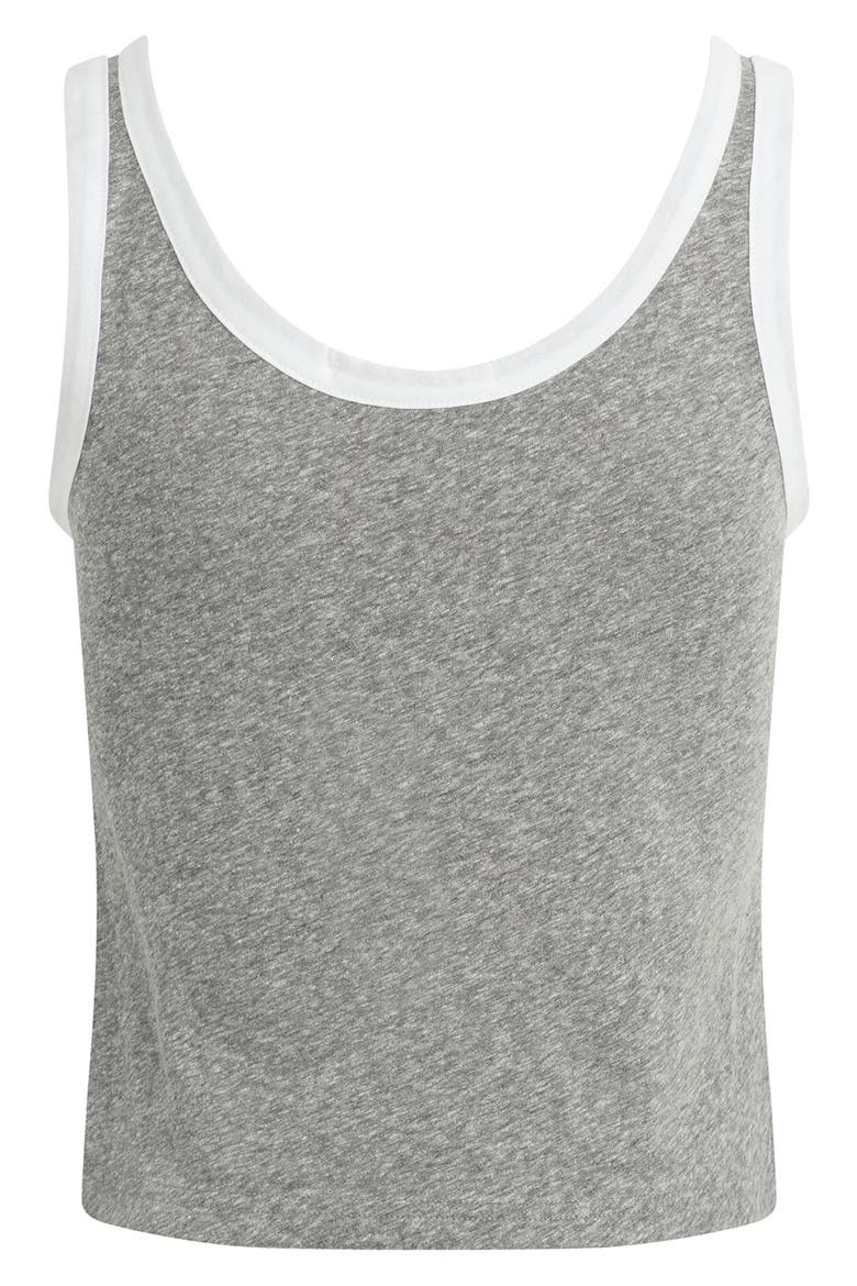 Scoop Neck Tank, Alternate, color, HEATHER GREY/ WHITE