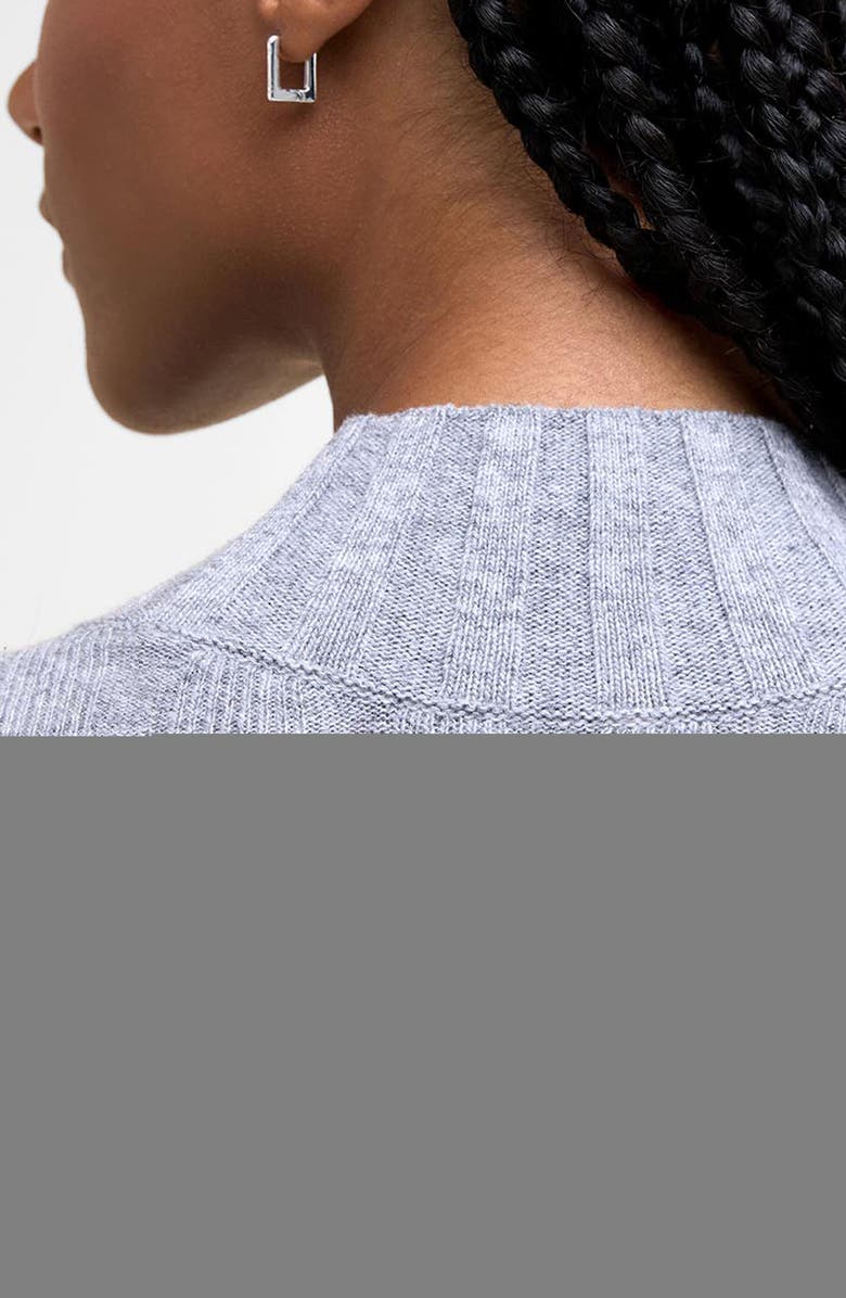 Barbour Sophia Long Sleeve Wool & Cotton Rib Sweater Dress, Alternate, color, Light Grey