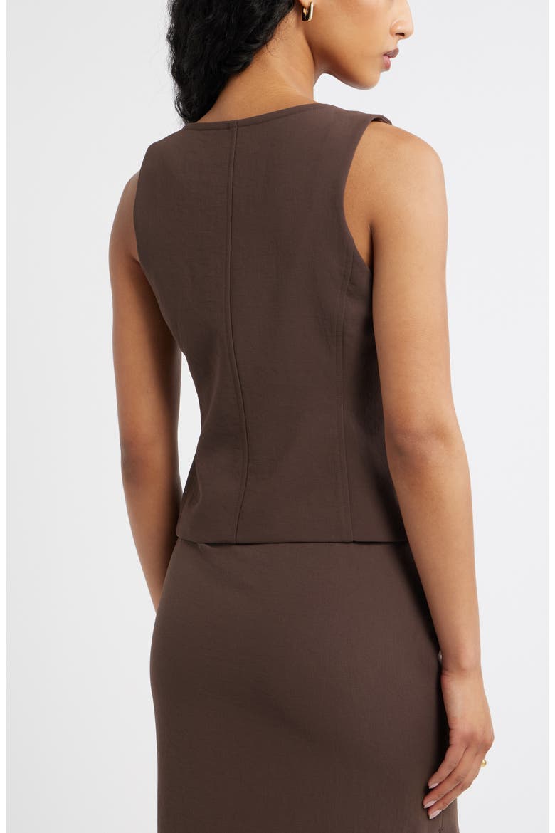 Curator Crepe Sleeveless Top, Alternate, color, BROWN SEAL