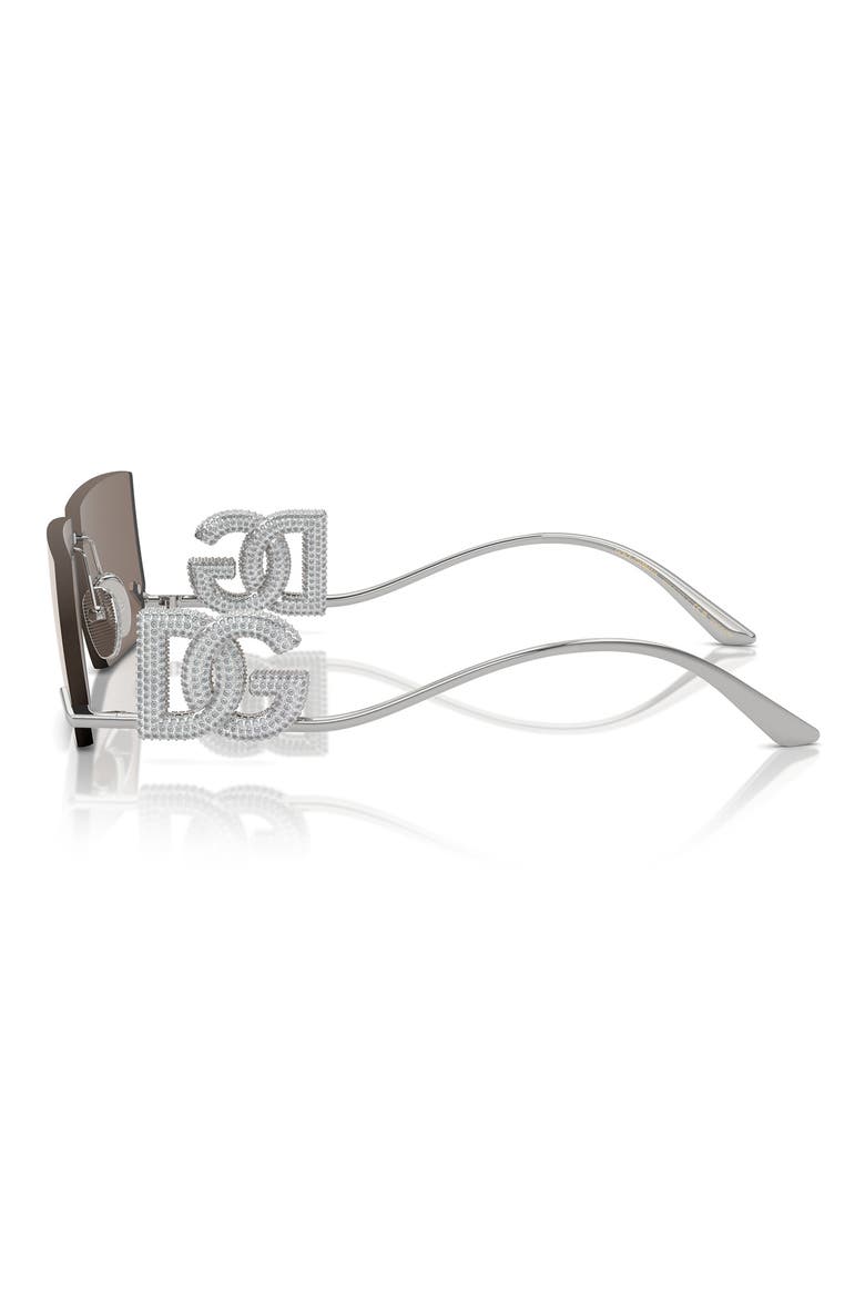 60mm Rectangular Sunglasses, Alternate, color, SILVER / CLEAR MIRROR PLATINUM
