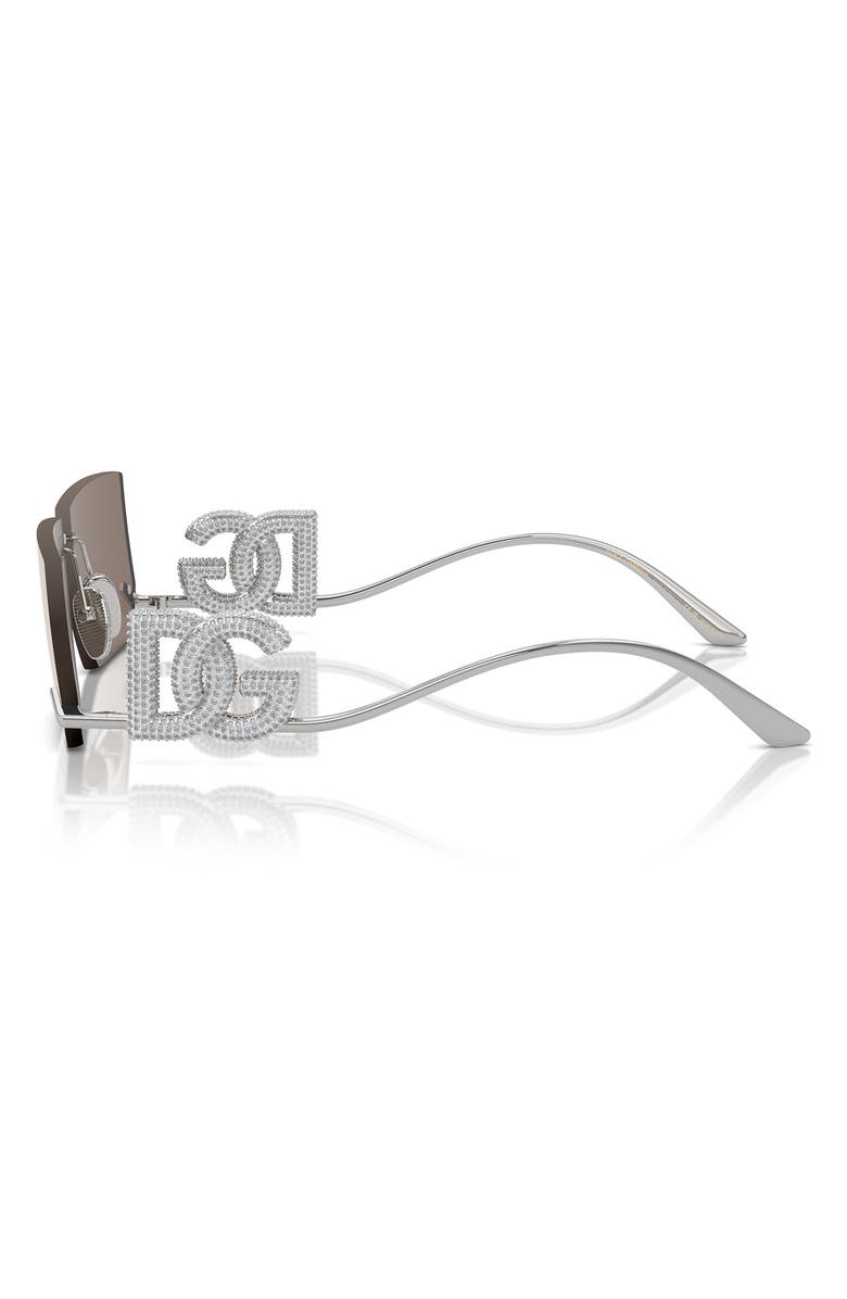 Dolce&Gabbana 60mm Rectangular Sunglasses, Alternate, color, Silver / Clear Mirror Platinum