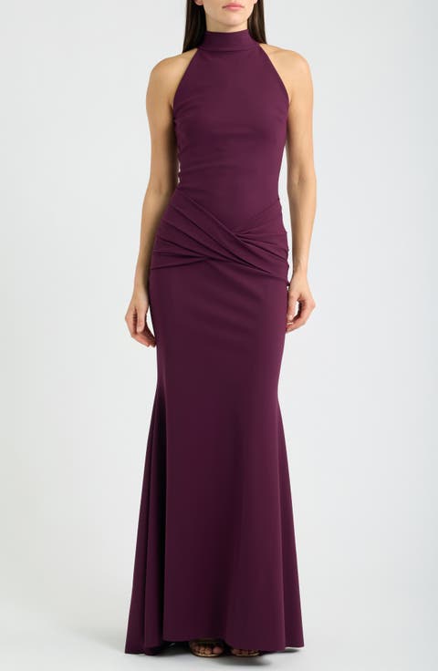 Zesika Halter Neck Jersey Gown