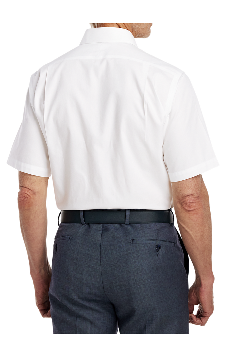 Paul Fredrick Non-iron Cotton Pinpoint Solid Point Collar Short Sleeve Dress Shirt, Alternate, color, White