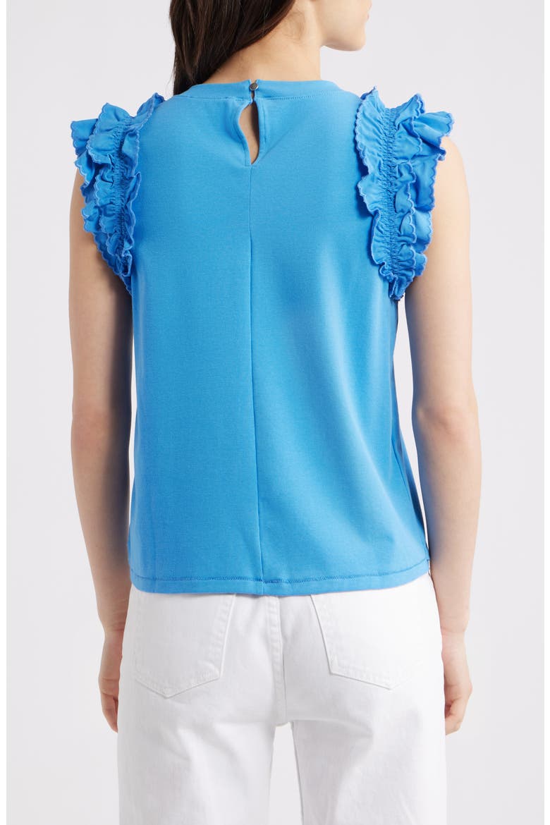 Ruffle Sleeve Top, Alternate, color, CERULEAN BLUE